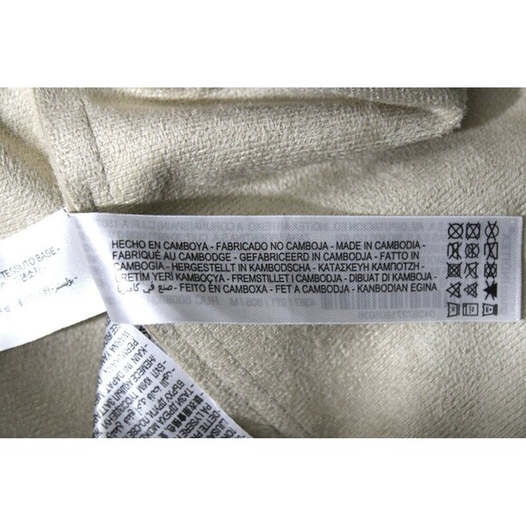 ZARA Ice Faux Leather Tunic Dress Cream Tan Midi Shift Dress Pockets Medium - Picture 9 of 9